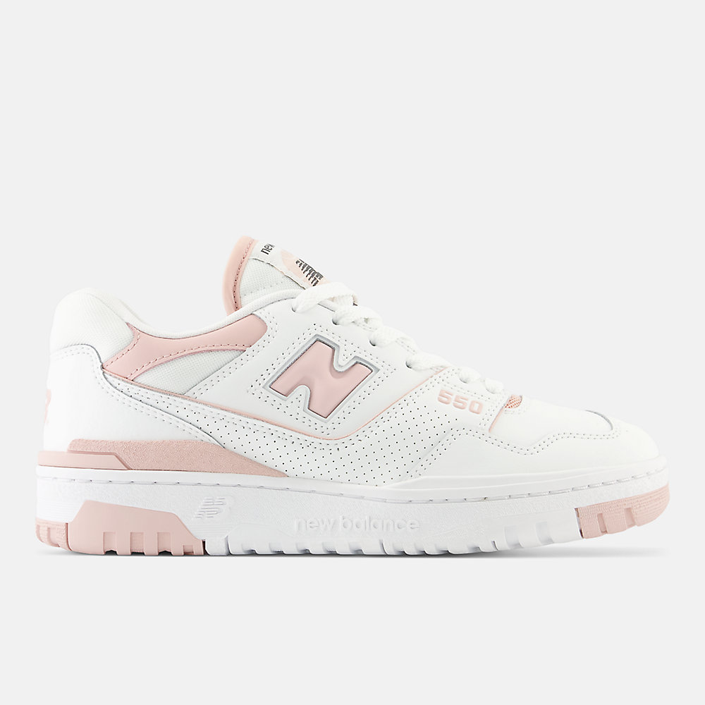 New Balance 550 Shoes White with Pink Sand